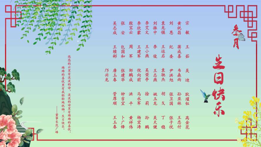 【生日祝?！抗ё?月生日的員工生日快樂(lè)！